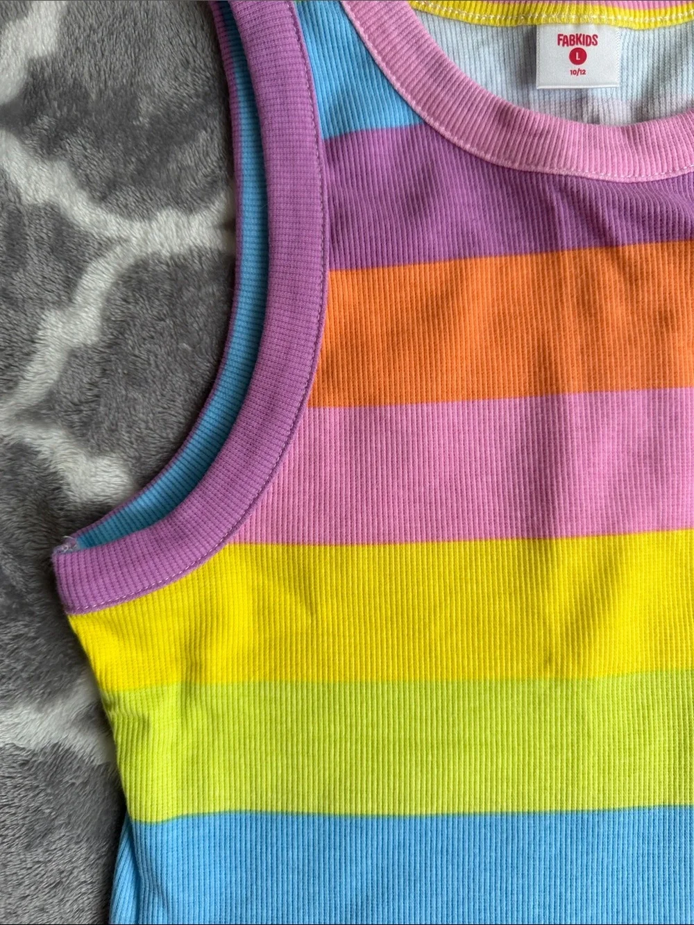 fabkids Pink Rainbow Stripe Tank Top - NWT
